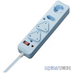 SWITCHED 4 Way Medium Surge Protected Multiplug 0.5M Blue - Image 4
