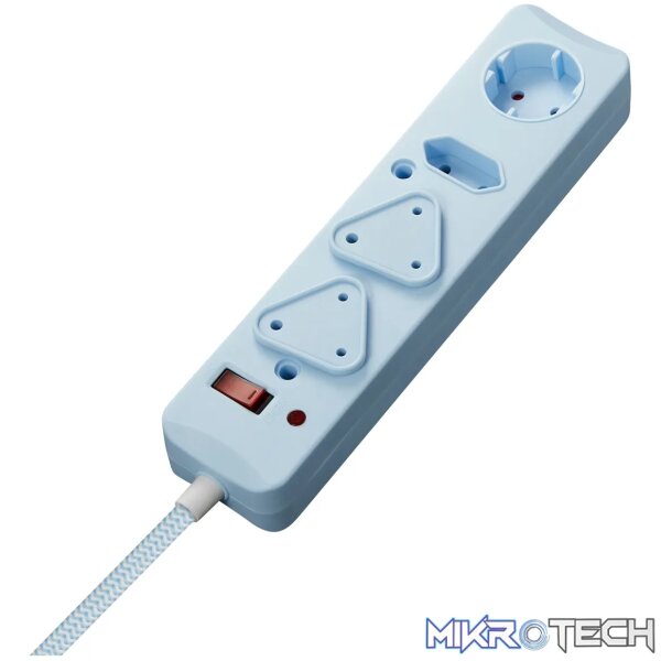 SWITCHED 4 Way Medium Surge Protected Multiplug 0.5M Blue - Image 4