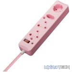 SWITCHED 4 Way Surge Protected Multiplug 3M Pink - Image 5