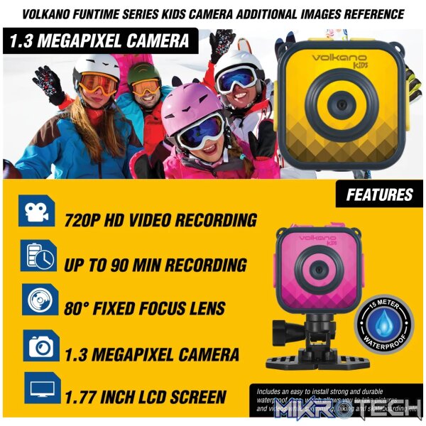 Volkano Funtime series Kids  action camera - Yellow - Image 5