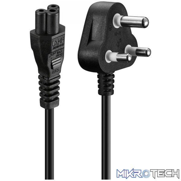 Power Cable 3 pin Clover  to Type-M 1.8m 2.5A - black - Image 6