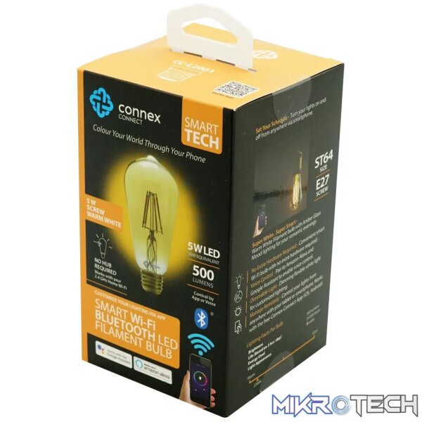 Smart WiFi Bulb 5W LED Amber Filament Vintage Screw - Image 6