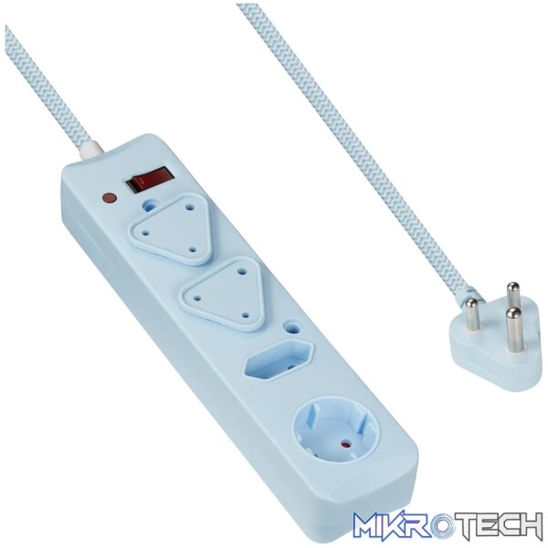 SWITCHED 4 Way Medium Surge Protected Multiplug 0.5M Blue - Image 5