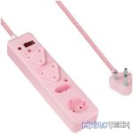 SWITCHED 4 Way Medium Surge Protected Multiplug 0.5M Pink - Image 7
