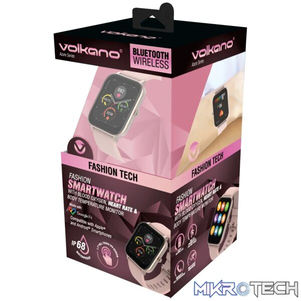 Volkano Azure series Fashion Smart Watch - Pink/Rose Gold - Image 7
