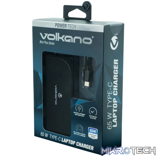 Volkano Brio Plus series Type-C 65W laptop charger with USB - Image 7