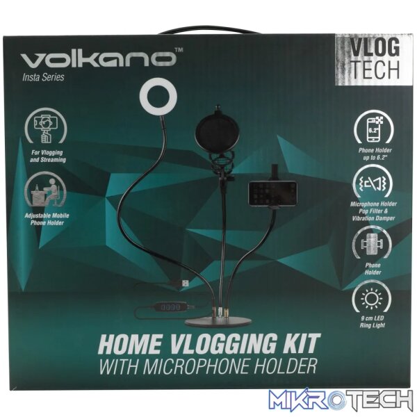 Volkano Insta series Ring light, phone holder, desk clamp - Image 6