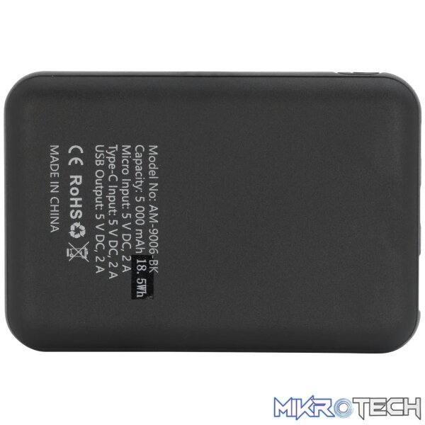 Amplify Verve 5,000 mAh Powerbank - Black - Image 6