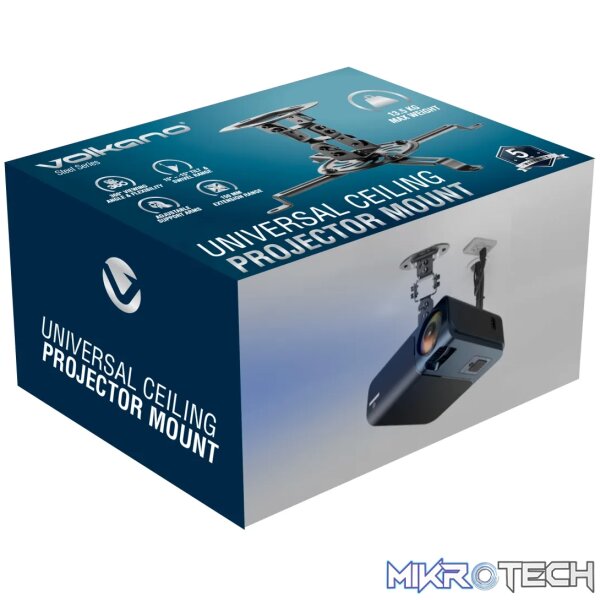Volkano Steel series Projector Ceiling Mount - Black - Image 7