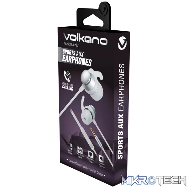Volkano Titanium Series AUX Earphone - Silver - Image 4