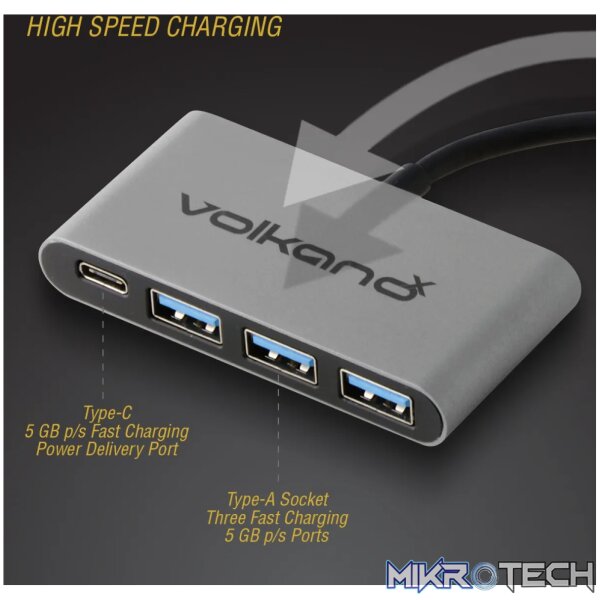 VolkanoX Core Hub series Type C to USB 3.0 Hub - Image 6