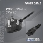 Power Cable 3 pin Clover  to Type-M 1.8m 2.5A - black - Image 7