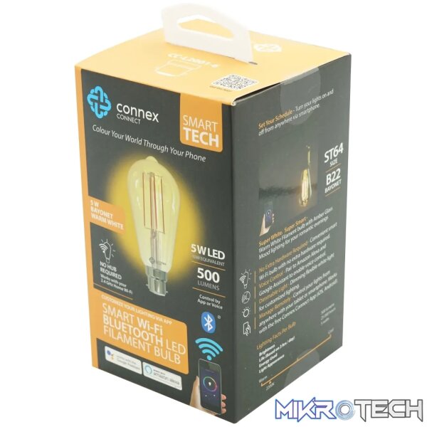 Smart WiFi Bulb 5W LED Amber Filament Vintage Bayonet - Image 8