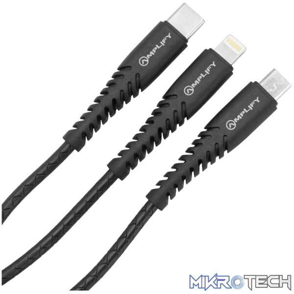 Amplify Linked series 3 in 1 charge cable - black - Image 8