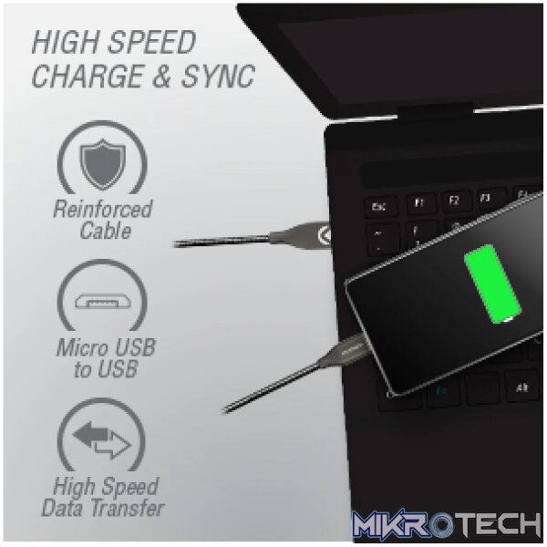 Volkano Iron Series Micro USB Cable - Black - Image 8
