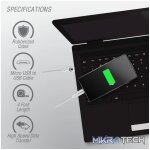 Volkano Slim Series Micro USB Cable - White - Image 2