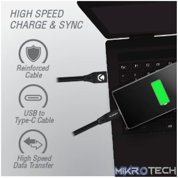 Volkano Slim Series Type-C Cable - Black - Image 8