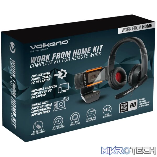 Volkano Work from Home Kit, 720 Webcam, Headset - Image 8