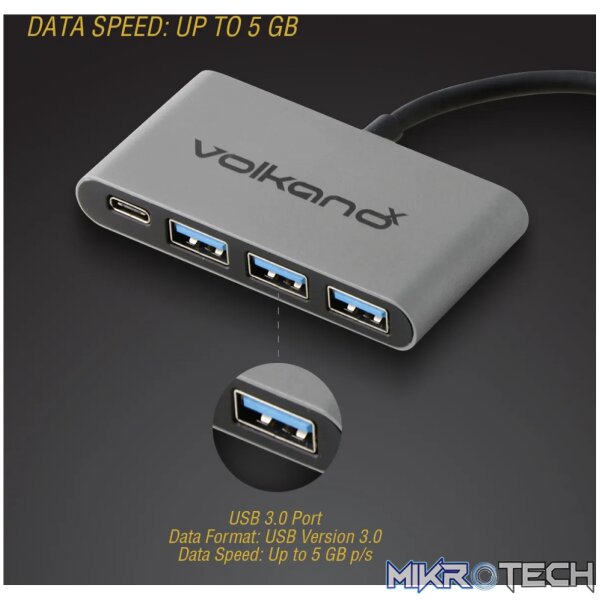 VolkanoX Core Hub series Type C to USB 3.0 Hub - Image 7