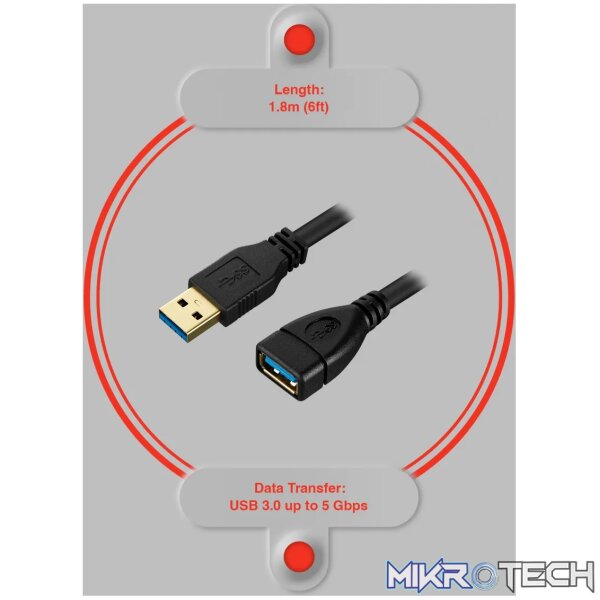 VolkanoX Data series USB 3.0 Extension 1.8m - Image 8
