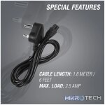 Power Cable 3 pin Clover  to Type-M 1.8m 2.5A - black - Image 8