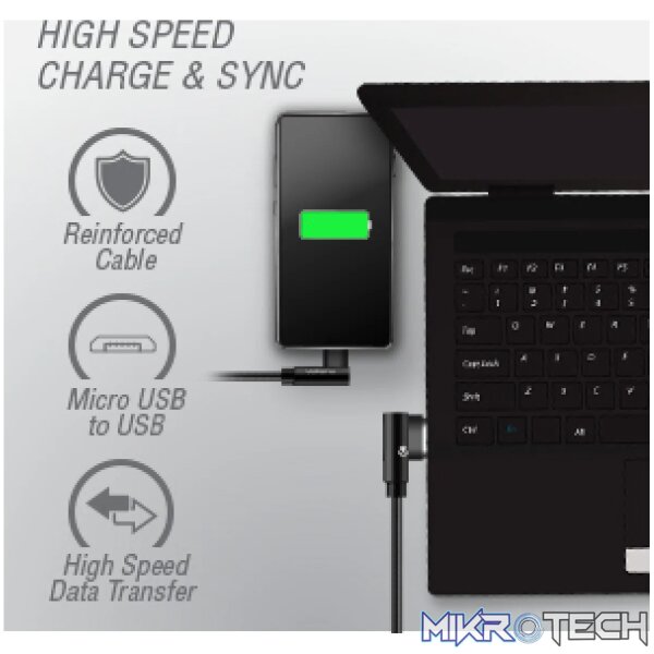 Volkano Iron Series 90? Micro USB Cable - Black - Image 7