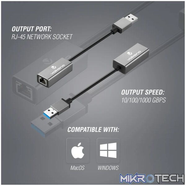 Volkano Lan Series USB 3.0 to Gigabit LAN Network Adaptor - Image 9