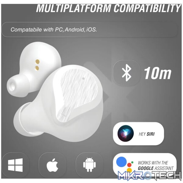 Volkano Scorpio Series True Wireless Earphones - White - Image 9
