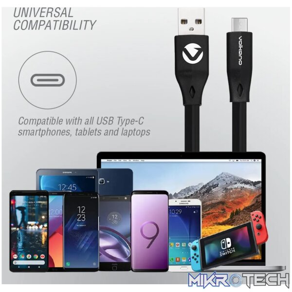 Volkano Slim Series Type-C Cable - Black - Image 9