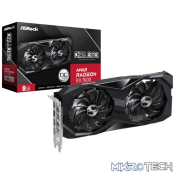 ASRock Radeon RX7600 Challenger 8G OC GDDR6 128-BIT Graphics Card