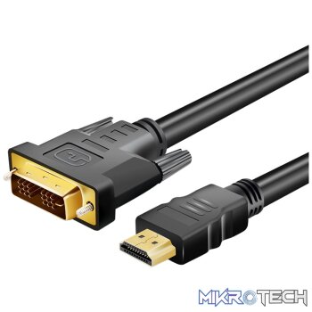 Gizzu 1080P HDMI to DVI-D Cable 1.8m Poly