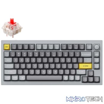 Keychron Q1 75% Red G Pro Switches Aluminium RGB Wired Keyboard - Grey