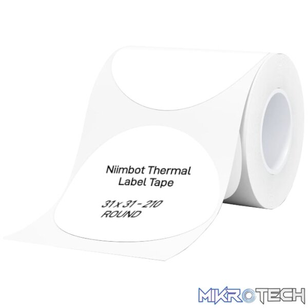 NIIMBOT B1/B21/B3S Thermal Label 31x31mm - 210 Labels Per Roll - White Round NIIMBOT B1/B21/B3S Thermal Label 31x31mm - 210 Labels Per Roll - White Round