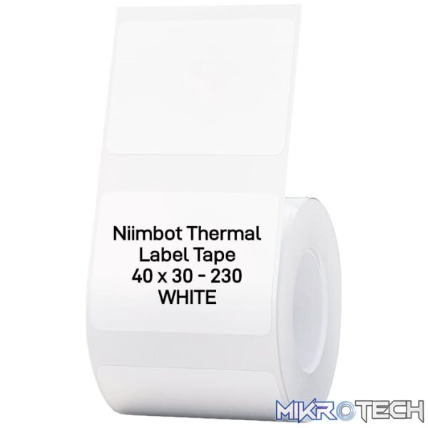 NIIMBOT B1/B21/B3S Thermal Label 40x30mm - 230 Labels Per Roll - White NIIMBOT B1/B21/B3S Thermal Label 40x30mm - 230 Labels Per Roll - White