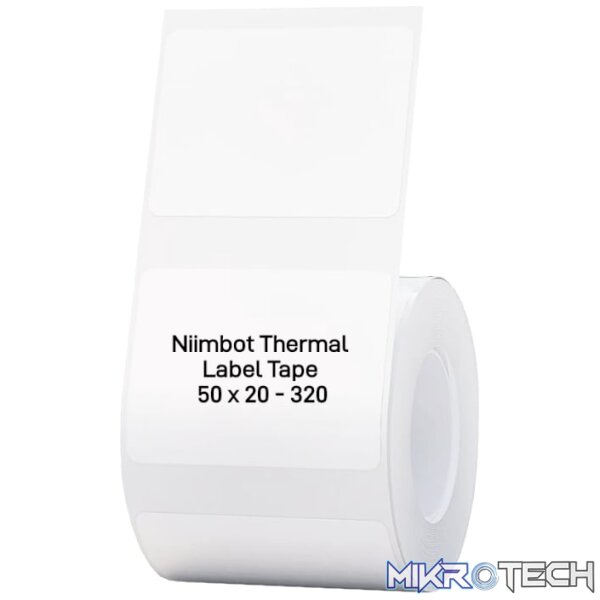 NIIMBOT B1/B21/B3S Thermal Label 50x20mm - 320 Labels Per Roll - White NIIMBOT B1/B21/B3S Thermal Label 50x20mm - 320 Labels Per Roll - White
