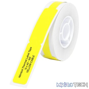NIIMBOT D11/D110/D101/H1S Thermal Label 12.5x74mm - 65 Labels Per Roll - Yellow for Cable