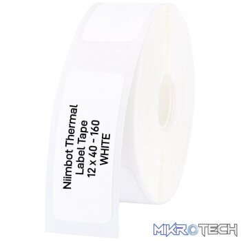NIIMBOT D11/D110/D101/H1S Thermal Label 12x40mm - 160 Labels Per Roll - White