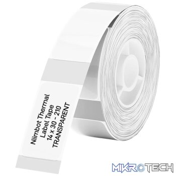 NIIMBOT D11/D110/D101/H1S Thermal Label 14x30mm - 210 Labels Per Roll - Transparent