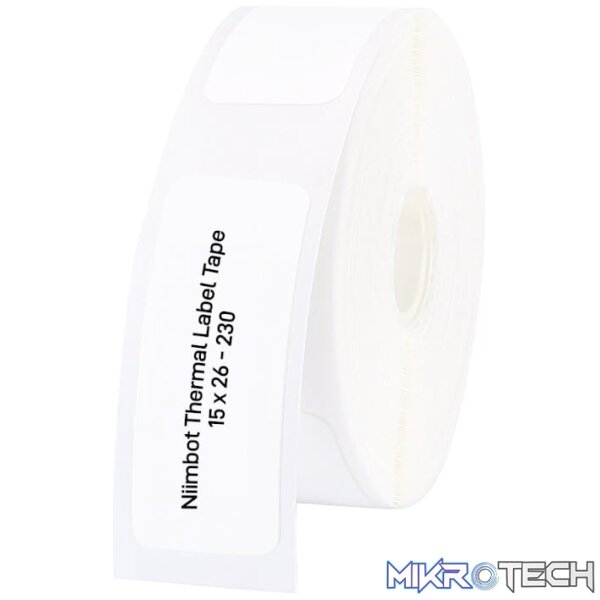 NIIMBOT D11/D110/D101/H1S Thermal Label 15x26mm - 230 Labels Per Roll - White NIIMBOT D11/D110/D101/H1S Thermal Label 15x26mm - 230 Labels Per Roll - White