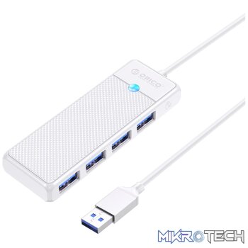ORICO PW Series 4-Port USB3.0 Hub | USB-A | USB-A3.0 x 4 (5GBPS Sharing) | 15cm |White
