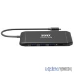Port USB Type-C 4 x USB3.1|1 x Aux|Micro+SD Card Reader|1 x RJ45|1 x HDMI|1 x VGA|1 x Type-C PD Dock 100W - Black - Image 2