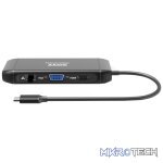 Port USB Type-C 4 x USB3.1|1 x Aux|Micro+SD Card Reader|1 x RJ45|1 x HDMI|1 x VGA|1 x Type-C PD Dock 100W - Black
