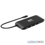 Port USB Type-C 4 x USB3.1|1 x Aux|Micro+SD Card Reader|1 x RJ45|1 x HDMI|1 x VGA|1 x Type-C PD Dock 100W - Black - Image 3
