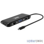 Port USB Type-C 4 x USB3.1|1 x Aux|Micro+SD Card Reader|1 x RJ45|1 x HDMI|1 x VGA|1 x Type-C PD Dock 100W - Black - Image 4