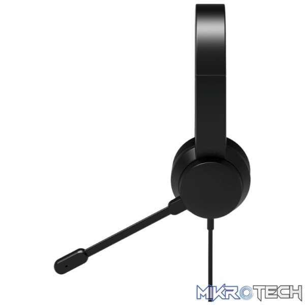 Port Connect USB Headset 1.8m Cable with Mic and Padded/Soft Cushions Black - Image 3