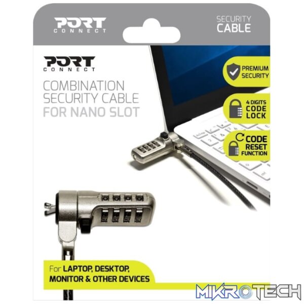 Port Connect Nano Slot Security Combination Cable - Image 3