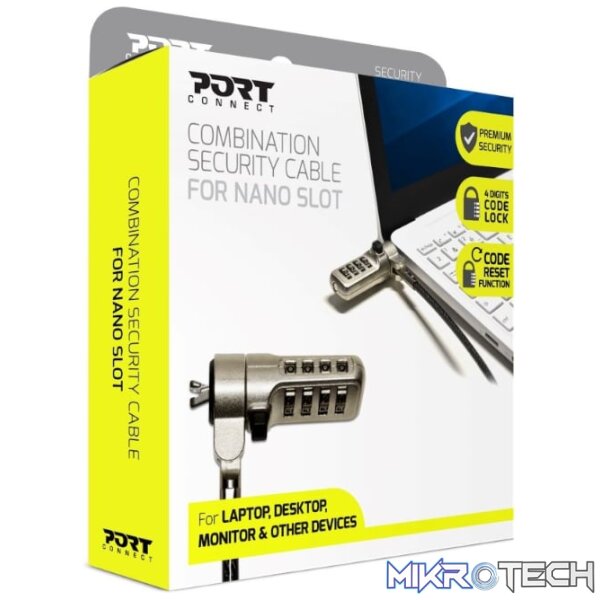 Port Connect Nano Slot Security Combination Cable - Image 4