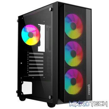 Raidmax V1000TBS ATX | Micro-ATX | Mini-ITX ARGB Mid-Tower Gaming Chassis - Black