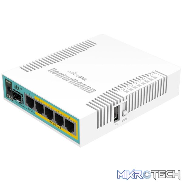 RB960PGS6 MikroTik hEX PoE - Desktop Router with 5 10/100/1000 Ports - Image 1