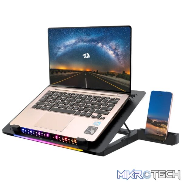REDRAGON Dual USB 5 Fan RGB Gaming Notebook Stand - Image 5
